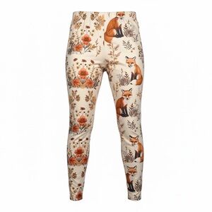 NWOT Shein Curve Floral Fox Print Leggings Size 3XL (KB1)